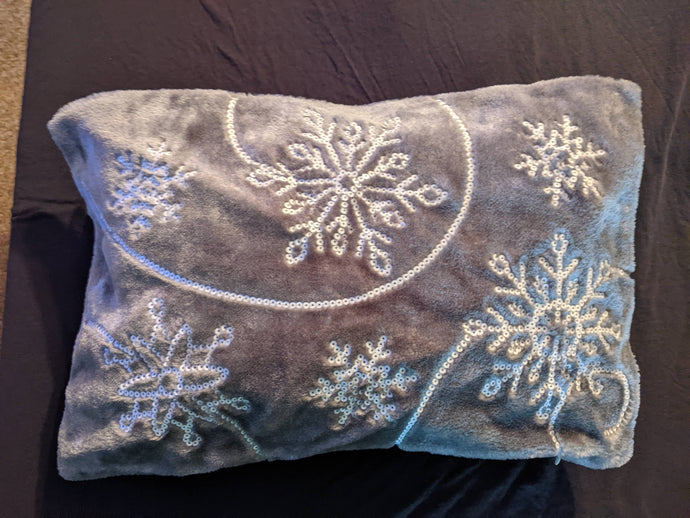 Grey Snowflake Pillow